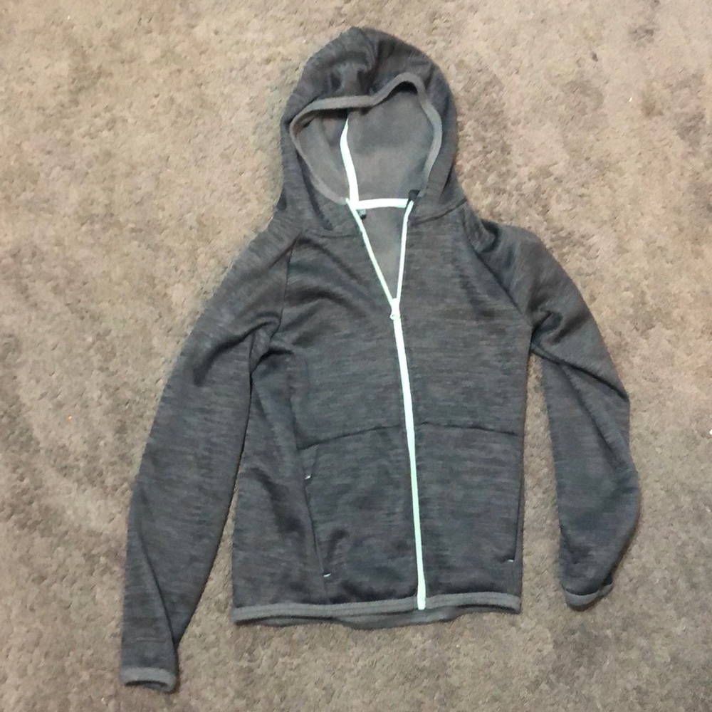 Grey and mint green athletic zip up jacket